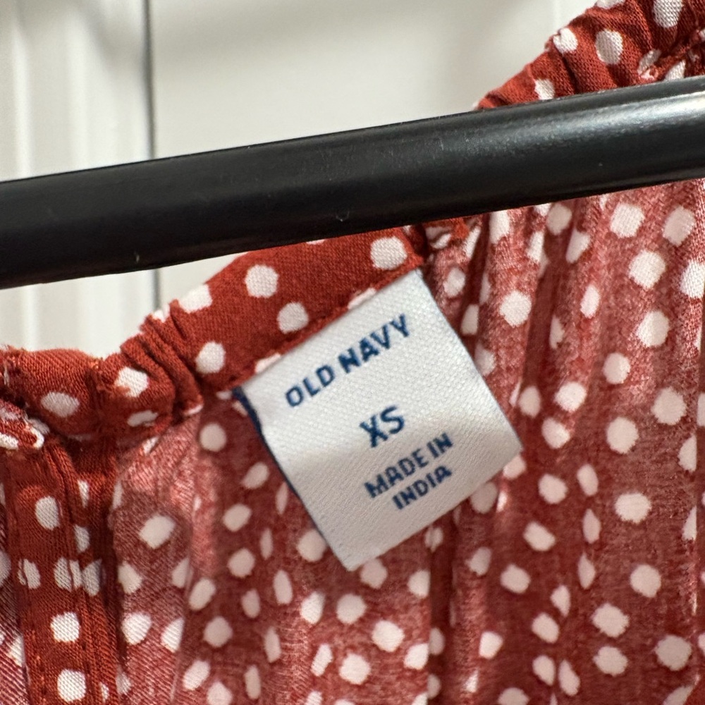 Old Navy Red Clay Dot Surplice-Back Romper with Pockets - Picture 2 of 9